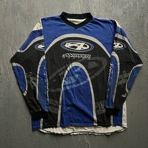 Vintage Answer Racing Jersey XL Blue 1990s Motocross MX BMX